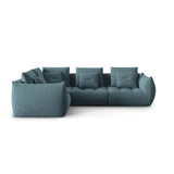 Bloom modulares 4-Sitzer Sofa mit Eckmodul Links, mit Bezug aus Samt (Casino Dark Blue) in Pastel Blue, 316x216 cm – Bild 1