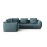 Bloom modulares 4-Sitzer Sofa mit Eckmodul Links, mit Bezug aus Samt (Casino Dark Blue) in Pastel Blue, 316x216 cm – Bild 1