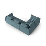 Bloom modulares 4-Sitzer Sofa mit Eckmodul Links, mit Bezug aus Samt (Casino Dark Blue) in Pastel Blue, 316x216 cm – Bild 4