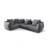 Bloom modulares 4-Sitzer Sofa mit Eckmodul Links, mit Bezug aus Samt (Casino Graphite) in Dunkelgrau, 316x216 cm – Bild 3