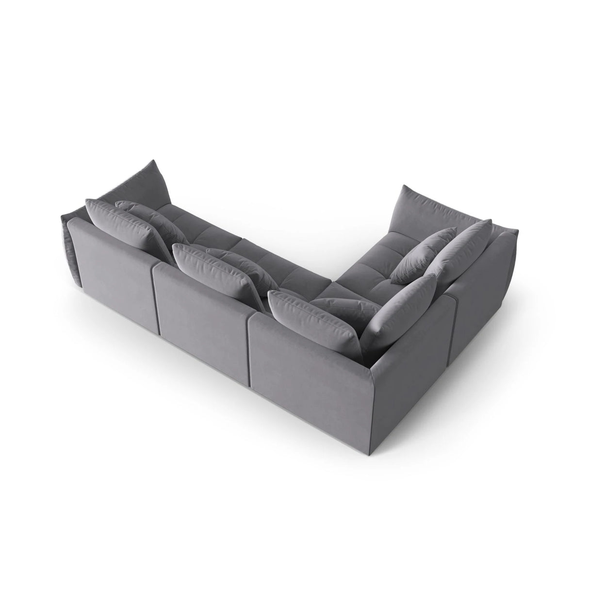 Bloom modulares 4-Sitzer Sofa mit Eckmodul Links, mit Bezug aus Samt (Casino Graphite) in Dunkelgrau, 316x216 cm – Bild 4