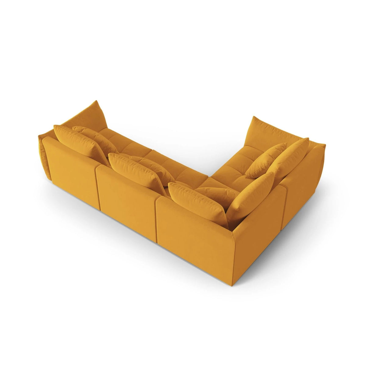 Bloom modulares 4-Sitzer Sofa mit Eckmodul Links, mit Bezug aus Samt (Casino Mostaza) in Gelb, 316x216 cm – Bild 4