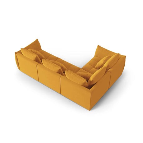 Bloom modulares 4-Sitzer Sofa mit Eckmodul Links, mit Bezug aus Samt (Casino Mostaza) in Gelb, 316x216 cm – Bild 4