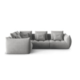 Bloom modulares 4-Sitzer Sofa mit Eckmodul Links, mit Bezug aus Samt (Casino Stone) in Grau, 316x216 cm – Bild 1