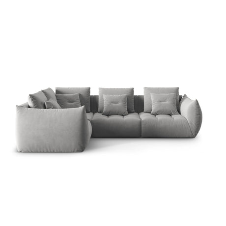Bloom modulares 4-Sitzer Sofa mit Eckmodul Links, mit Bezug aus Samt (Casino Stone) in Grau, 316x216 cm – Bild 1