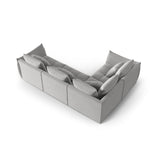 Bloom modulares 4-Sitzer Sofa mit Eckmodul Links, mit Bezug aus Samt (Casino Stone) in Grau, 316x216 cm – Bild 4