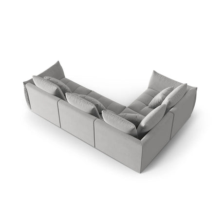 Bloom modulares 4-Sitzer Sofa mit Eckmodul Links, mit Bezug aus Samt (Casino Stone) in Grau, 316x216 cm – Bild 4