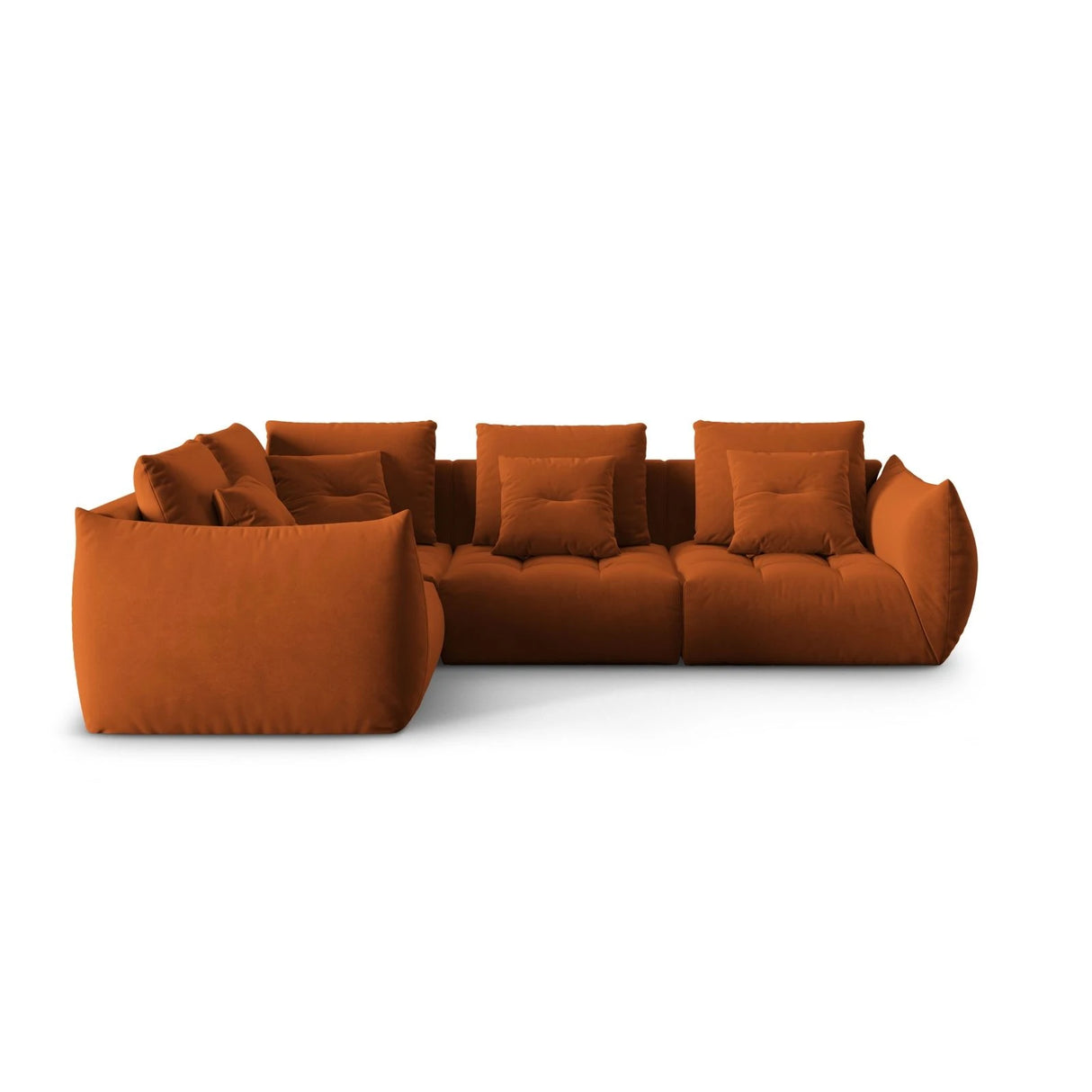 Bloom modulares 4-Sitzer Sofa mit Eckmodul Links, mit Bezug aus Samt (Casino Terracota) in Terrakotta, 316x216 cm – Bild 1