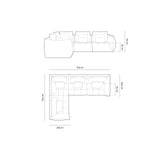 Bloom modulares 4-Sitzer Sofa mit Eckmodul Links, mit Bezug aus Samt (Casino Terracota) in Terrakotta, 316x216 cm – Bild 2