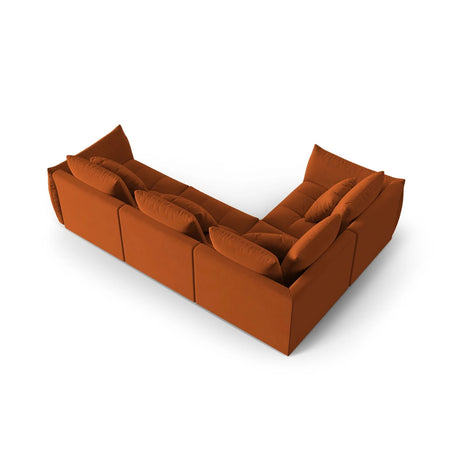 Bloom modulares 4-Sitzer Sofa mit Eckmodul Links, mit Bezug aus Samt (Casino Terracota) in Terrakotta, 316x216 cm – Bild 4