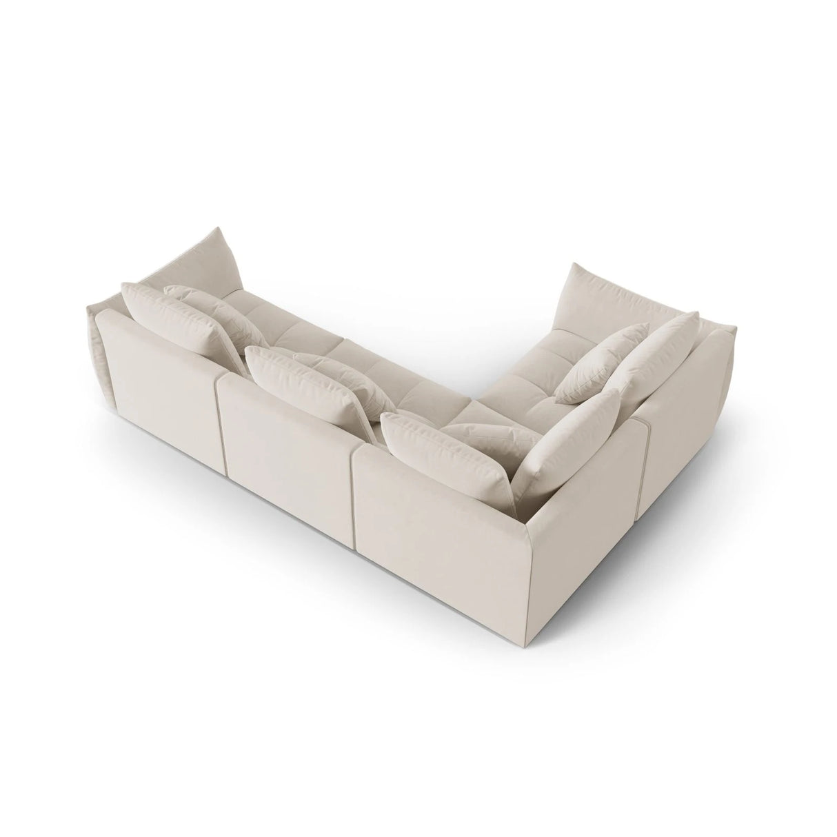 Bloom modulares 4-Sitzer Sofa mit Eckmodul Links, mit Bezug aus Samt oder Strukturstoff, 316x216 cm – Bild 4