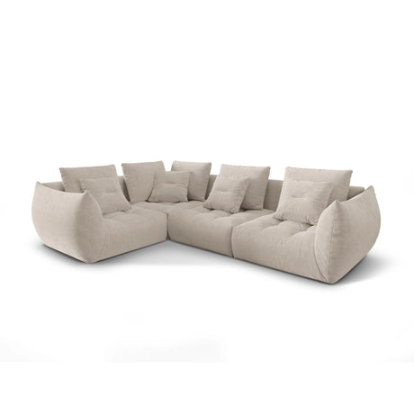 Bloom modulares 4-Sitzer Sofa mit Eckmodul Links, mit Bezug aus Strukturierter Stoff (City 05) in Dark Beige, 316x216 cm – Bild 3