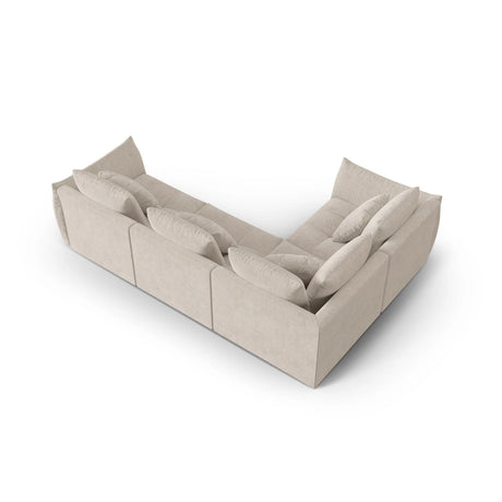 Bloom modulares 4-Sitzer Sofa mit Eckmodul Links, mit Bezug aus Strukturierter Stoff (City 05) in Dark Beige, 316x216 cm – Bild 4