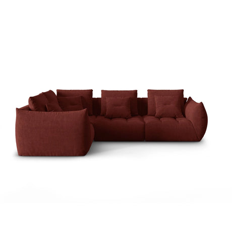 Bloom modulares 4-Sitzer Sofa mit Eckmodul Links, mit Bezug aus Strukturierter Stoff (City 56) in Red, 316x216 cm – Bild 1