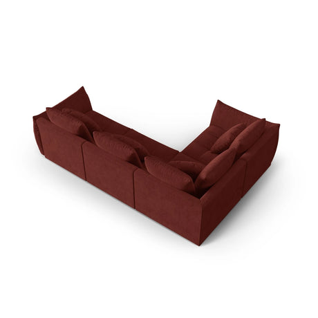 Bloom modulares 4-Sitzer Sofa mit Eckmodul Links, mit Bezug aus Strukturierter Stoff (City 56) in Red, 316x216 cm – Bild 4