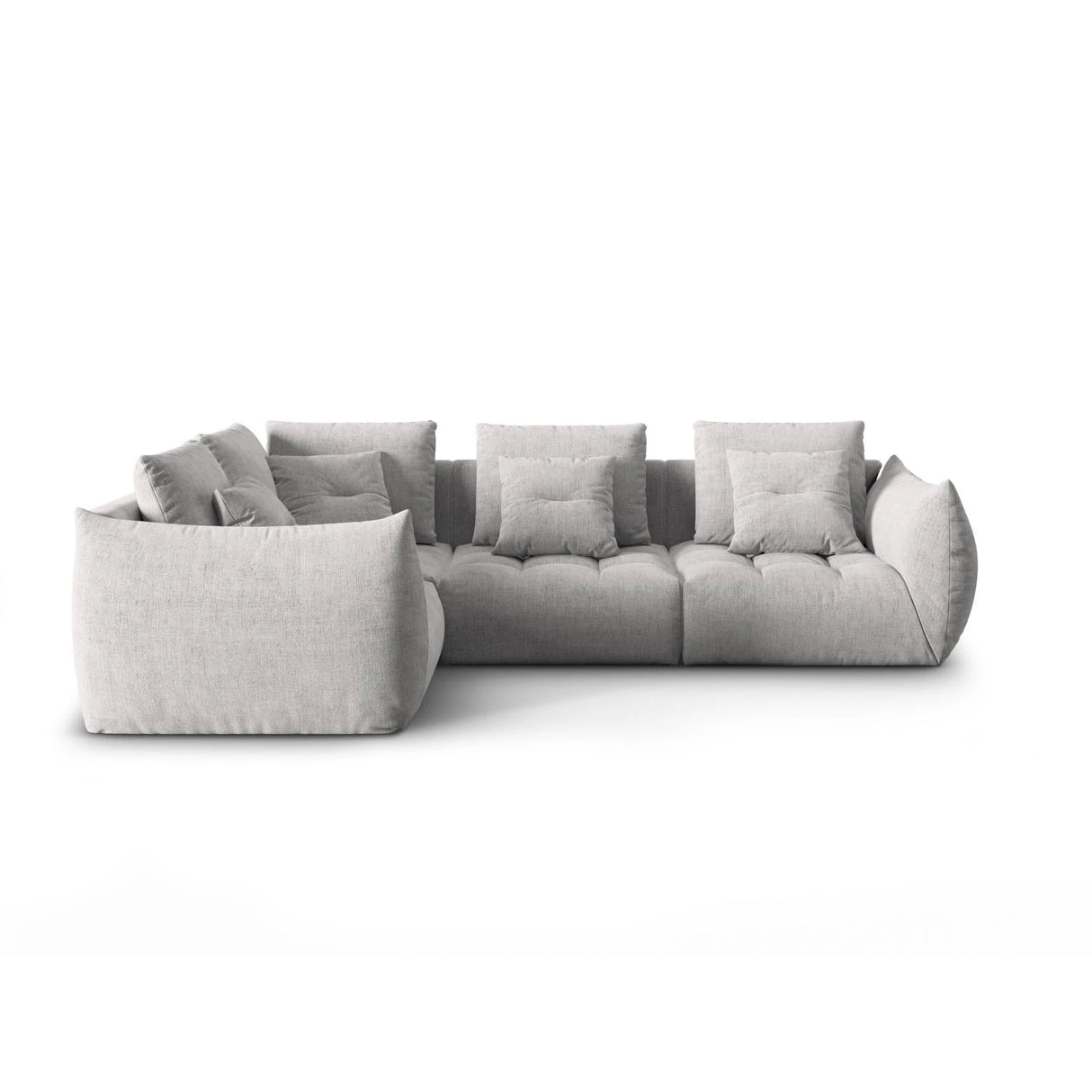 Bloom modulares 4-Sitzer Sofa mit Eckmodul Links, mit Bezug aus Strukturierter Stoff (City 83) in Silver, 316x216 cm – Bild 1