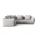 Bloom modulares 4-Sitzer Sofa mit Eckmodul Links, mit Bezug aus Strukturierter Stoff (City 83) in Silver, 316x216 cm – Bild 1