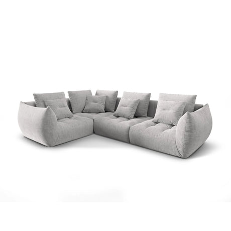 Bloom modulares 4-Sitzer Sofa mit Eckmodul Links, mit Bezug aus Strukturierter Stoff (City 83) in Silver, 316x216 cm – Bild 3