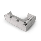 Bloom modulares 4-Sitzer Sofa mit Eckmodul Links, mit Bezug aus Strukturierter Stoff (City 83) in Silver, 316x216 cm – Bild 4