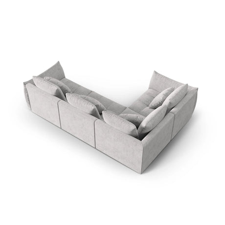 Bloom modulares 4-Sitzer Sofa mit Eckmodul Links, mit Bezug aus Strukturierter Stoff (City 83) in Silver, 316x216 cm – Bild 4