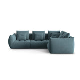 Bloom modulares 4-Sitzer Sofa mit Eckmodul Rechts, mit Bezug aus Samt (Casino Dark Blue) in Pastel Blue, 316x216 cm – Bild 1