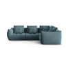 Bloom modulares 4-Sitzer Sofa mit Eckmodul Rechts, mit Bezug aus Samt (Casino Dark Blue) in Pastel Blue, 316x216 cm – Bild 1