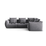 Bloom modulares 4-Sitzer Sofa mit Eckmodul Rechts, mit Bezug aus Samt (Casino Graphite) in Dunkelgrau, 316x216 cm – Bild 1