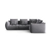 Bloom modulares 4-Sitzer Sofa mit Eckmodul Rechts, mit Bezug aus Samt (Casino Graphite) in Dunkelgrau, 316x216 cm – Bild 1
