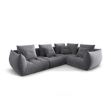 Bloom modulares 4-Sitzer Sofa mit Eckmodul Rechts, mit Bezug aus Samt (Casino Graphite) in Dunkelgrau, 316x216 cm – Bild 3