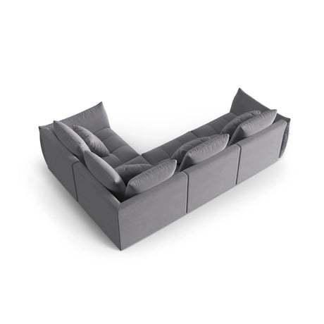 Bloom modulares 4-Sitzer Sofa mit Eckmodul Rechts, mit Bezug aus Samt (Casino Graphite) in Dunkelgrau, 316x216 cm – Bild 4