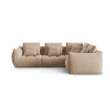 Bloom modulares 4-Sitzer Sofa mit Eckmodul Rechts, mit Bezug aus Samt (Casino Lion) in Sand, 316x216 cm – Bild 1