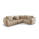 Bloom modulares 4-Sitzer Sofa mit Eckmodul Rechts, mit Bezug aus Samt (Casino Lion) in Sand, 316x216 cm – Bild 3