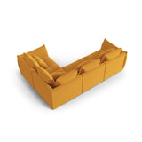 Bloom modulares 4-Sitzer Sofa mit Eckmodul Rechts, mit Bezug aus Samt (Casino Mostaza) in Gelb, 316x216 cm – Bild 4
