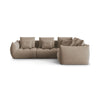 Bloom modulares 4-Sitzer Sofa mit Eckmodul Rechts, mit Bezug aus Samt (Casino Taupe) in Hellbraun, 316x216 cm – Bild 1