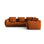 Bloom modulares 4-Sitzer Sofa mit Eckmodul Rechts, mit Bezug aus Samt (Casino Terracota) in Terrakotta, 316x216 cm – Bild 1