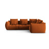 Bloom modulares 4-Sitzer Sofa mit Eckmodul Rechts, mit Bezug aus Samt (Casino Terracota) in Terrakotta, 316x216 cm – Bild 1