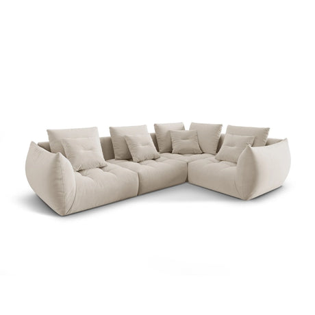 Bloom modulares 4-Sitzer Sofa mit Eckmodul Rechts, mit Bezug aus Samt oder Strukturstoff, 316x216 cm – Bild 3
