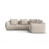 Bloom modulares 4-Sitzer Sofa mit Eckmodul Rechts, mit Bezug aus Strukturierter Stoff (City 05) in Dark Beige, 316x216 cm – Bild 1