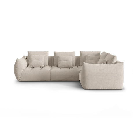 Bloom modulares 4-Sitzer Sofa mit Eckmodul Rechts, mit Bezug aus Strukturierter Stoff (City 05) in Dark Beige, 316x216 cm – Bild 1
