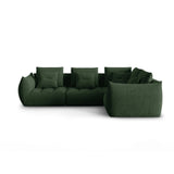 Bloom modulares 4-Sitzer Sofa mit Eckmodul Rechts, mit Bezug aus Strukturierter Stoff (City 36) in Moosgrün, 316x216 cm – Bild 1