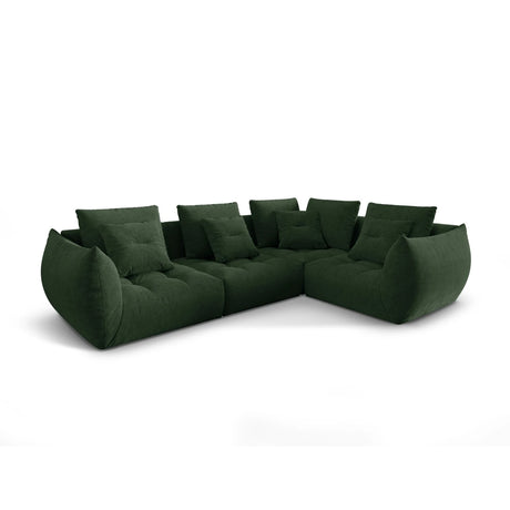 Bloom modulares 4-Sitzer Sofa mit Eckmodul Rechts, mit Bezug aus Strukturierter Stoff (City 36) in Moosgrün, 316x216 cm – Bild 3