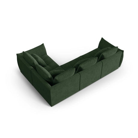 Bloom modulares 4-Sitzer Sofa mit Eckmodul Rechts, mit Bezug aus Strukturierter Stoff (City 36) in Moosgrün, 316x216 cm – Bild 4