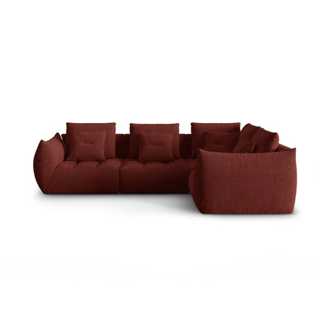 Bloom modulares 4-Sitzer Sofa mit Eckmodul Rechts, mit Bezug aus Strukturierter Stoff (City 56) in Red, 316x216 cm – Bild 1