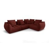 Bloom modulares 4-Sitzer Sofa mit Eckmodul Rechts, mit Bezug aus Strukturierter Stoff (City 56) in Red, 316x216 cm – Bild 3