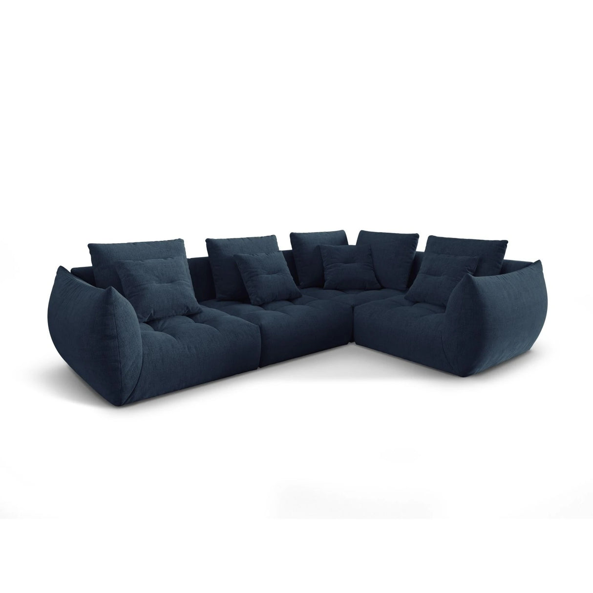Bloom modulares 4-Sitzer Sofa mit Eckmodul Rechts, mit Bezug aus Strukturierter Stoff (City 77) in Dunkelblau, 316x216 cm – Bild 3