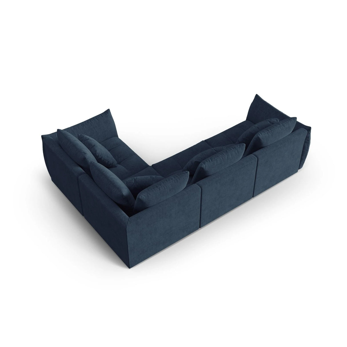 Bloom modulares 4-Sitzer Sofa mit Eckmodul Rechts, mit Bezug aus Strukturierter Stoff (City 77) in Dunkelblau, 316x216 cm – Bild 4
