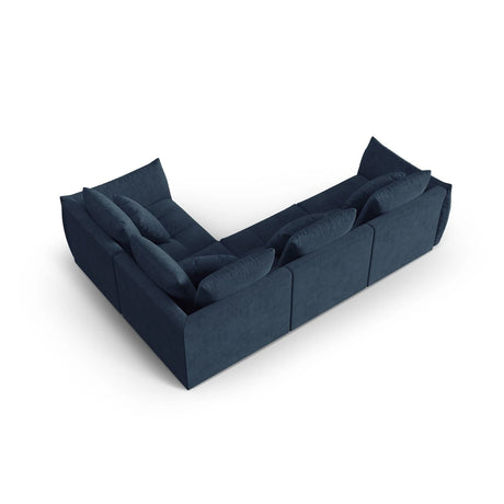Bloom modulares 4-Sitzer Sofa mit Eckmodul Rechts, mit Bezug aus Strukturierter Stoff (City 77) in Dunkelblau, 316x216 cm – Bild 4