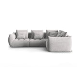 Bloom modulares 4-Sitzer Sofa mit Eckmodul Rechts, mit Bezug aus Strukturierter Stoff (City 83) in Silver, 316x216 cm – Bild 1