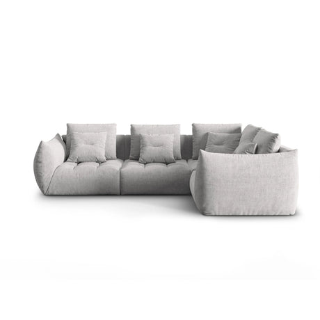 Bloom modulares 4-Sitzer Sofa mit Eckmodul Rechts, mit Bezug aus Strukturierter Stoff (City 83) in Silver, 316x216 cm – Bild 1