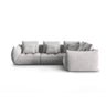 Bloom modulares 4-Sitzer Sofa mit Eckmodul Rechts, mit Bezug aus Strukturierter Stoff (City 83) in Silver, 316x216 cm – Bild 1